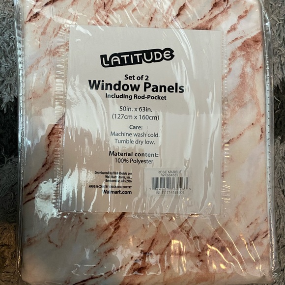 Latitude Rose Marble 50”x63” curtains - Picture 2 of 2